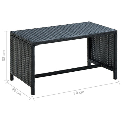 vidaXL Coffee Table Anthracite 70x40x38 cm Poly Rattan