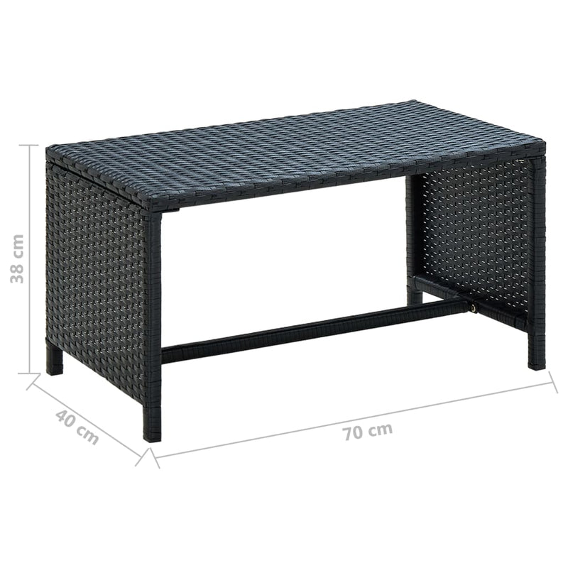 vidaXL Coffee Table Anthracite 70x40x38 cm Poly Rattan