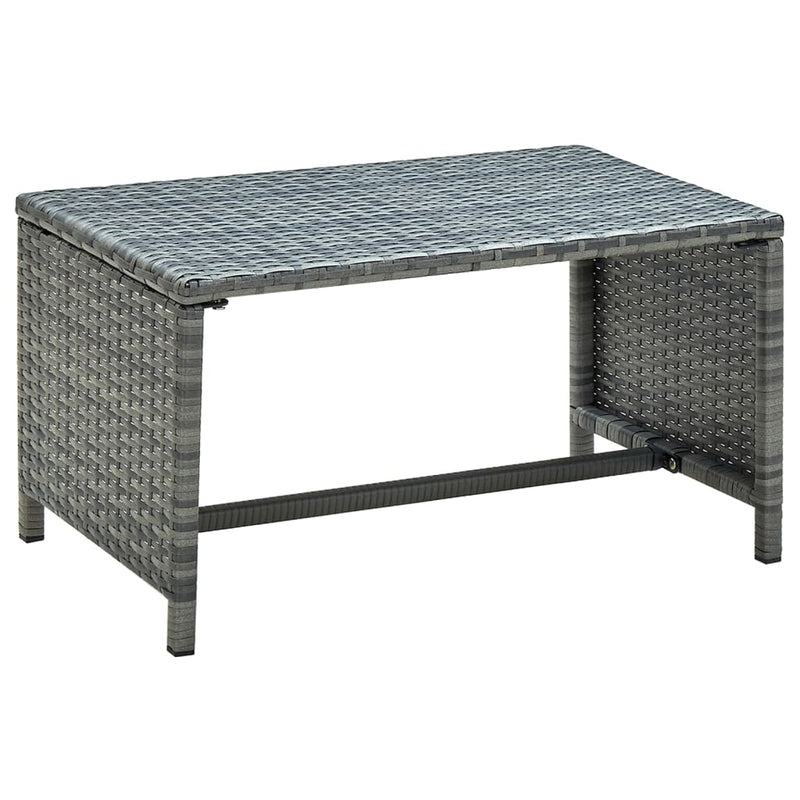 vidaXL Coffee Table Anthracite 70x40x38 cm Poly Rattan
