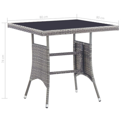 vidaXL 5 Piece Outdoor Dining Set with Cushions Poly Rattan Grey