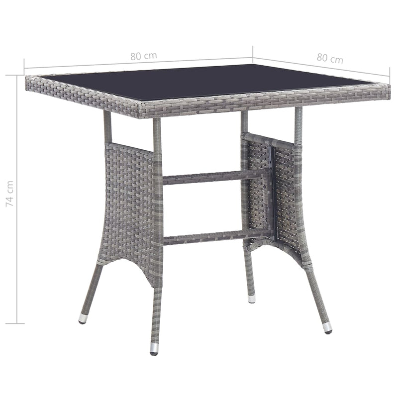 vidaXL 5 Piece Outdoor Dining Set with Cushions Poly Rattan Grey