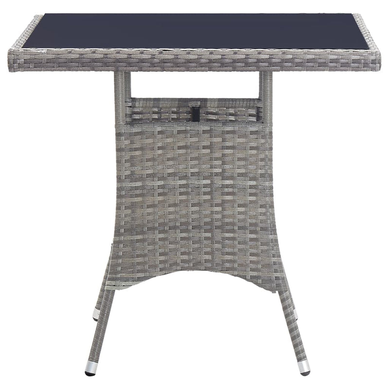 vidaXL 5 Piece Outdoor Dining Set with Cushions Poly Rattan Grey