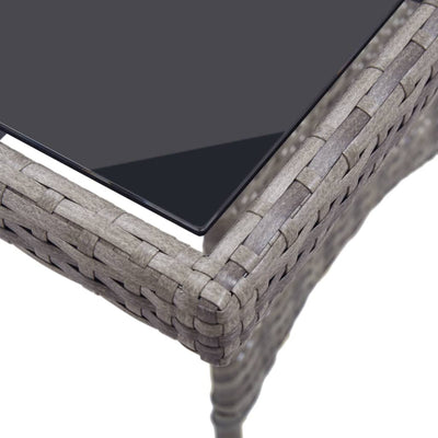 vidaXL 5 Piece Outdoor Dining Set with Cushions Poly Rattan Grey