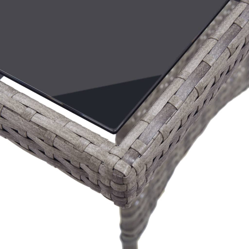 vidaXL 5 Piece Outdoor Dining Set with Cushions Poly Rattan Grey