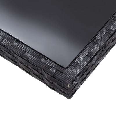 vidaXL 5 Piece Outdoor Dining Set Poly Rattan Black