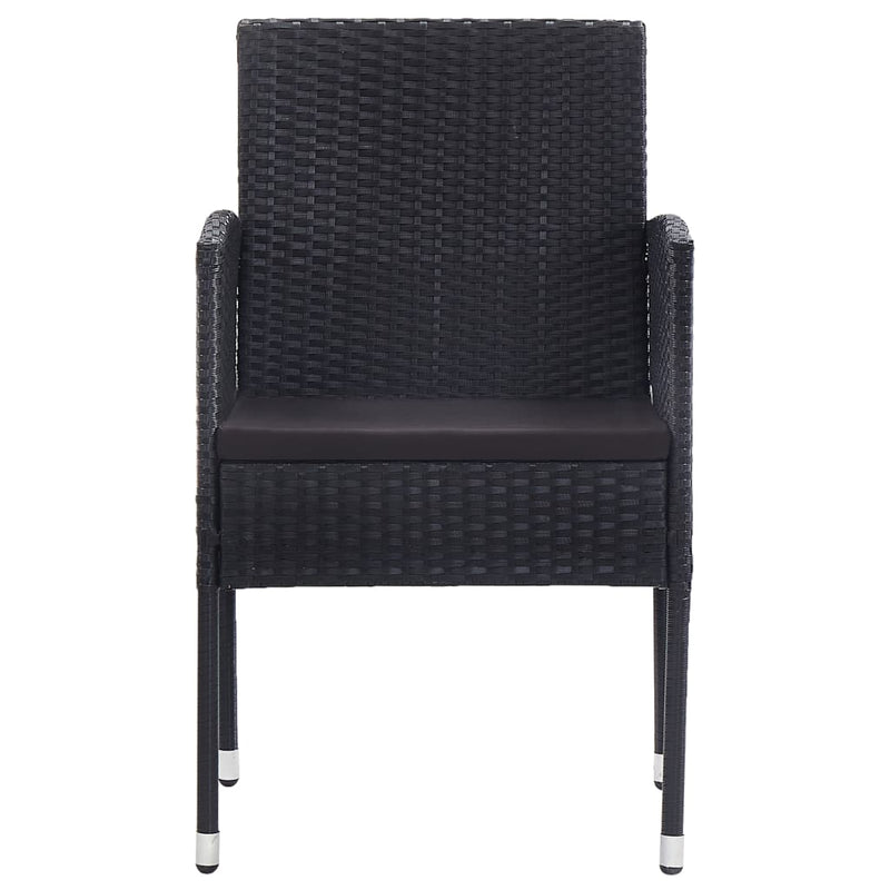 vidaXL 5 Piece Outdoor Dining Set Poly Rattan Black