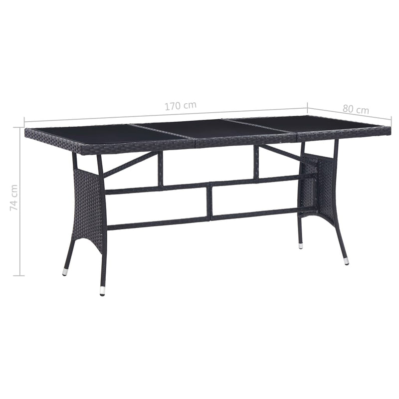 vidaXL 9 Piece Outdoor Dining Set Poly Rattan Black