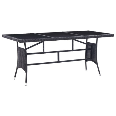 vidaXL 9 Piece Outdoor Dining Set Poly Rattan Black