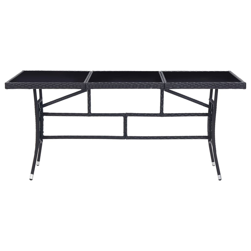 vidaXL 9 Piece Outdoor Dining Set Poly Rattan Black