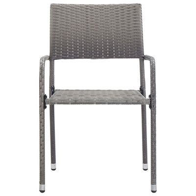 vidaXL Outdoor Dining Chairs 2 pcs Poly Rattan Grey