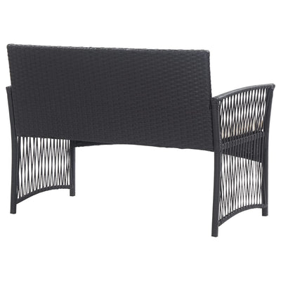 vidaXL 4 Piece Garden Lounge Set with Cushion Poly Rattan Anthracite
