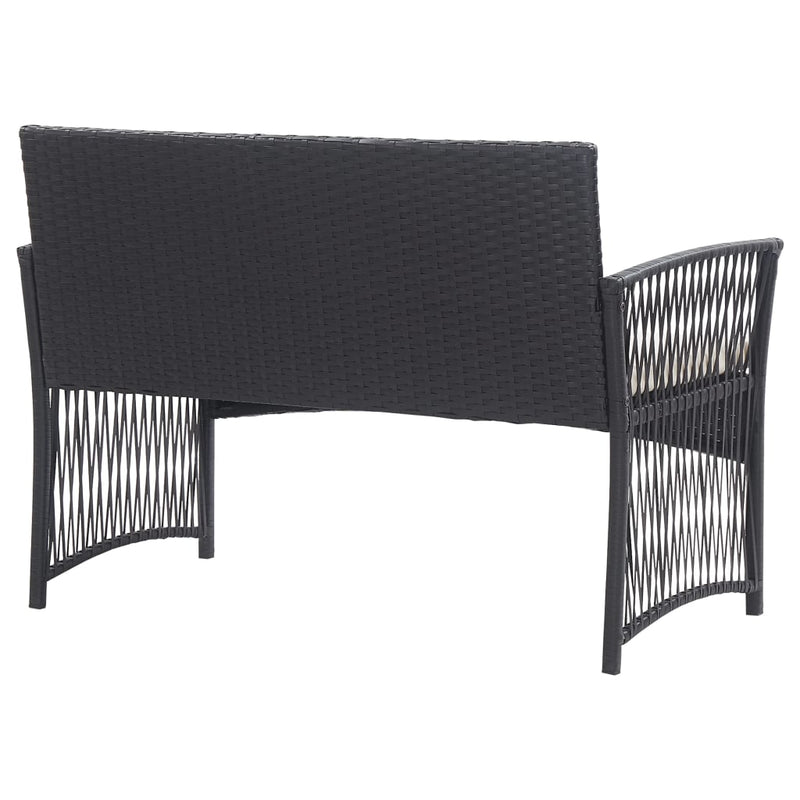 vidaXL 4 Piece Garden Lounge Set with Cushion Poly Rattan Anthracite