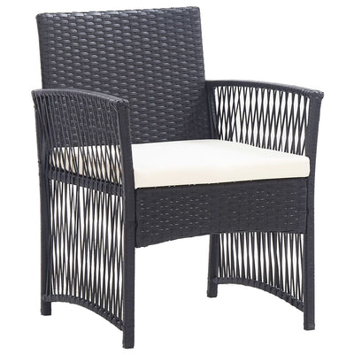 vidaXL 4 Piece Garden Lounge Set with Cushion Poly Rattan Anthracite