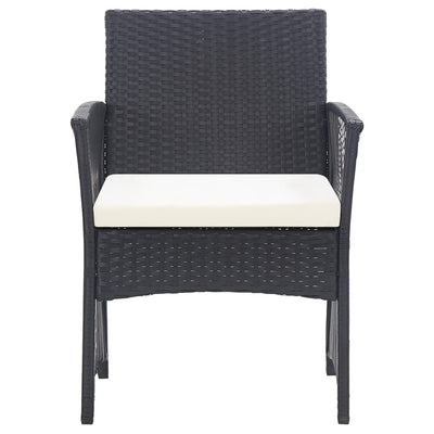 vidaXL 4 Piece Garden Lounge Set with Cushion Poly Rattan Anthracite