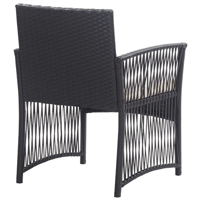 vidaXL 4 Piece Garden Lounge Set with Cushion Poly Rattan Anthracite