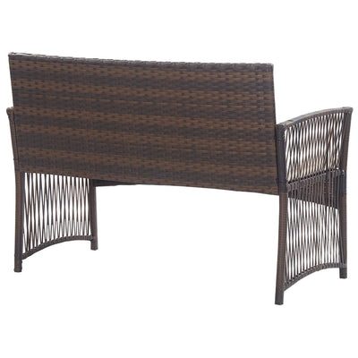 vidaXL 4 Piece Garden Lounge Set with Cushion Poly Rattan Anthracite