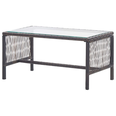 vidaXL 4 Piece Garden Lounge Set with Cushion Poly Rattan Anthracite