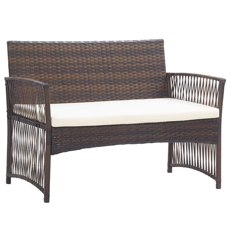 vidaXL 4 Piece Garden Lounge Set with Cushion Poly Rattan Anthracite