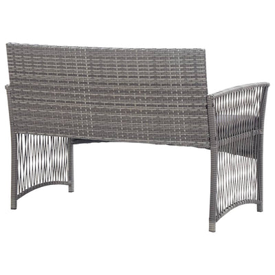 vidaXL 4 Piece Garden Lounge Set with Cushion Poly Rattan Anthracite