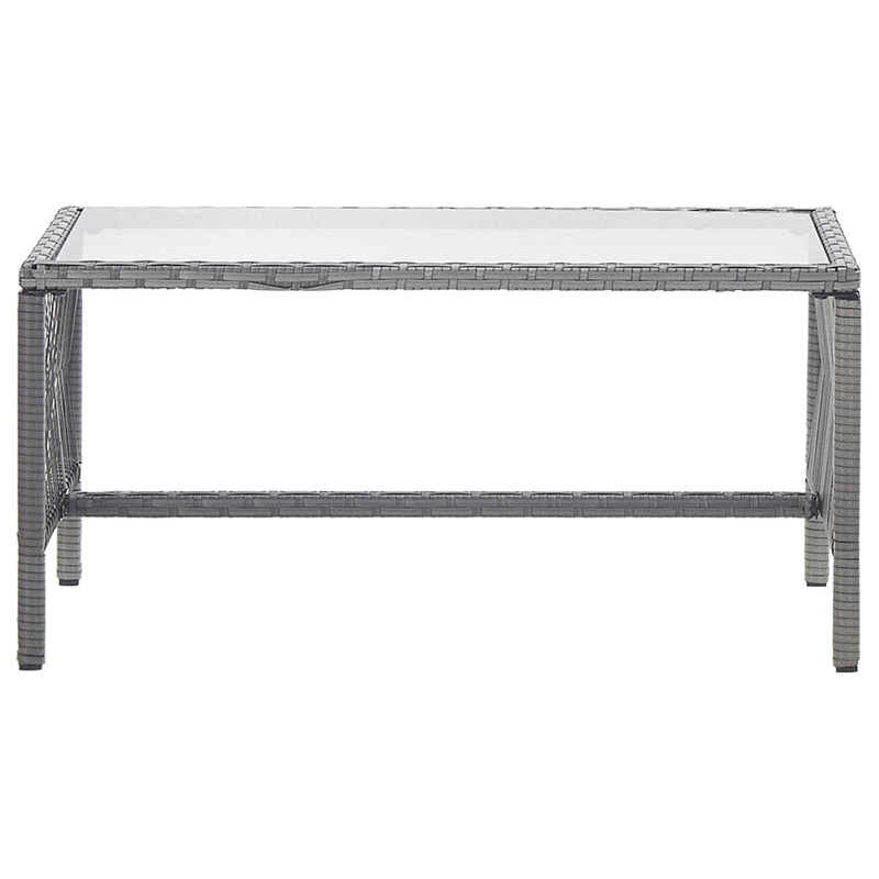 vidaXL 4 Piece Garden Lounge Set with Cushion Poly Rattan Anthracite