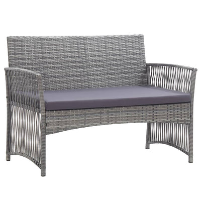 vidaXL 4 Piece Garden Lounge Set with Cushion Poly Rattan Anthracite
