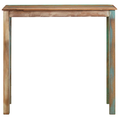 vidaXL 5 Piece Bar Set Solid Wood Reclaimed and Real Leather