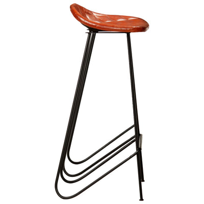 vidaXL 5 Piece Bar Set Solid Wood Reclaimed and Real Leather