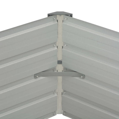 vidaXL Raised Garden Bed 129x129x46 cm Galvanised Steel Green