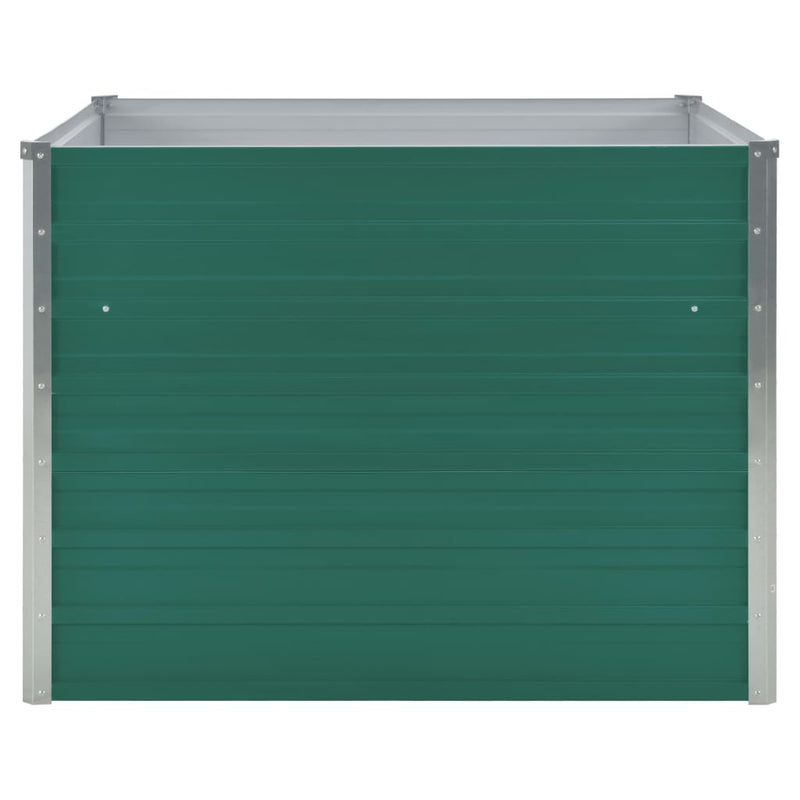 vidaXL Raised Garden Bed 100x100x77 cm Galvanised Steel Green
