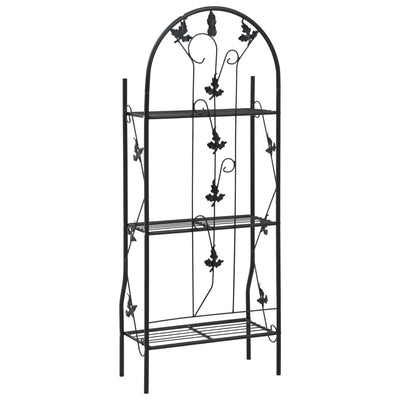 vidaXL 3-Layer Plant Rack Black 52x28x128 cm Iron