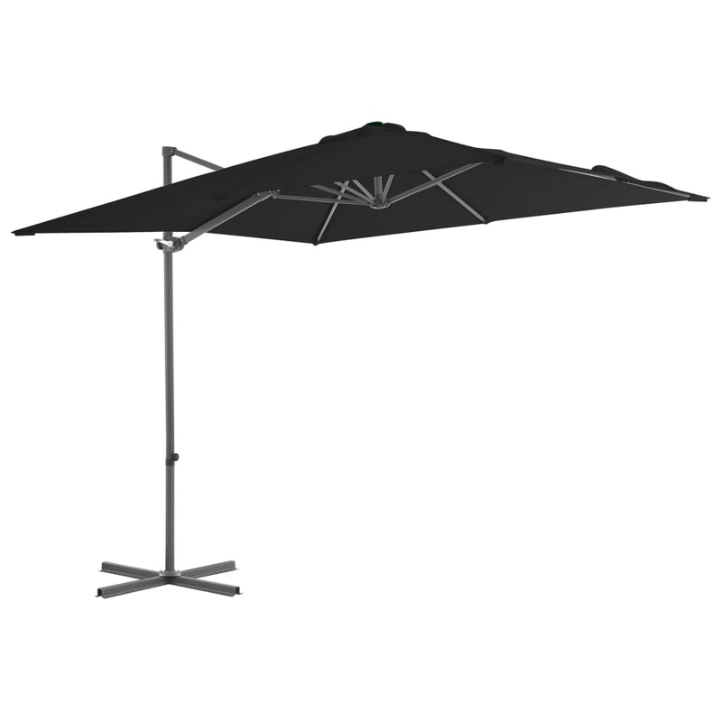 vidaXL Cantilever Garden Parasol with Steel Pole Black 250x250 cm