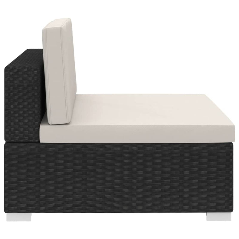 vidaXL 3 Piece Garden Sofa Set with Cushions Poly Rattan Brown