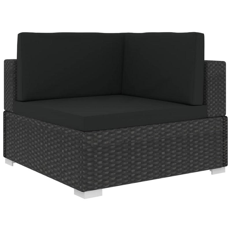 vidaXL 3 Piece Garden Sofa Set with Cushions Poly Rattan Brown