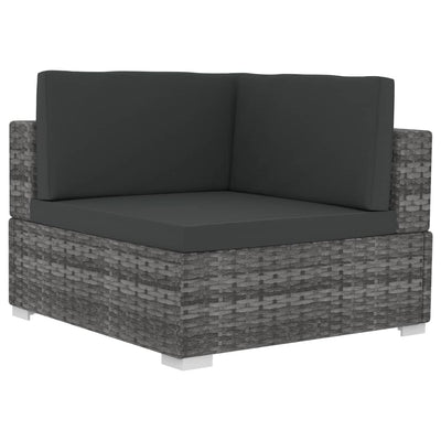 vidaXL 4 Piece Garden Sofa Set with Cushions Poly Rattan Brown