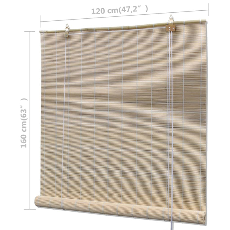 vidaXL Natural Bamboo Roller Blinds 4 pcs 120x160 cm