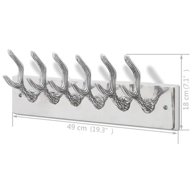 vidaXL Wardrobe Coat Hooks 4 pcs Silver Aluminium
