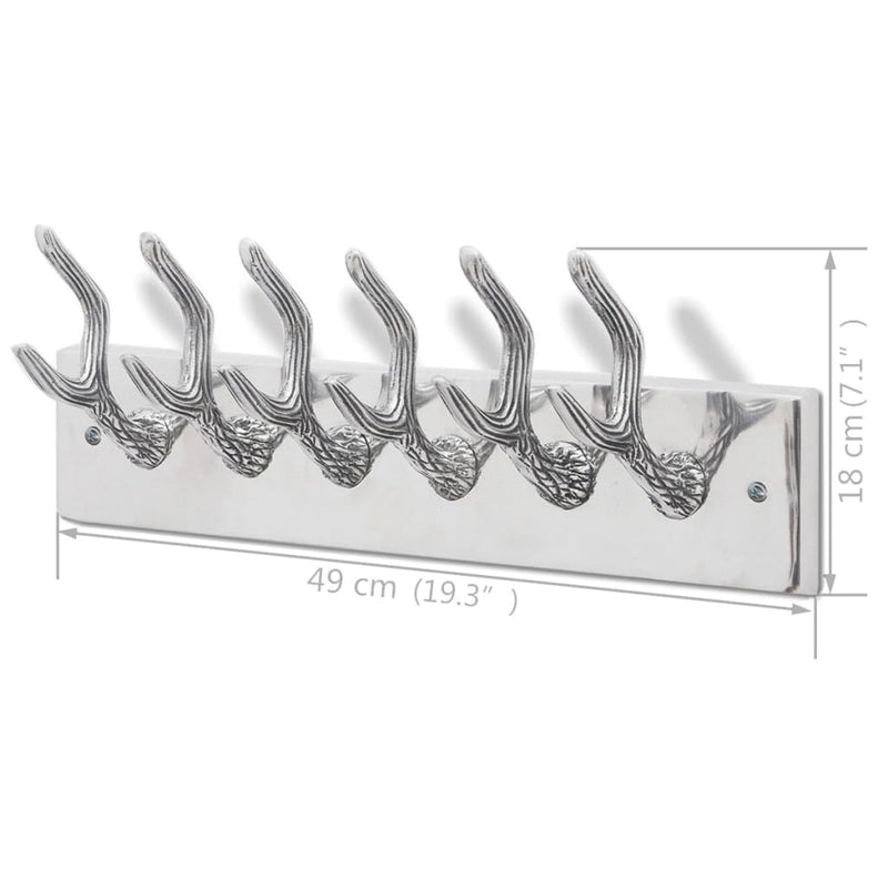 vidaXL Wardrobe Coat Hooks 4 pcs Silver Aluminium
