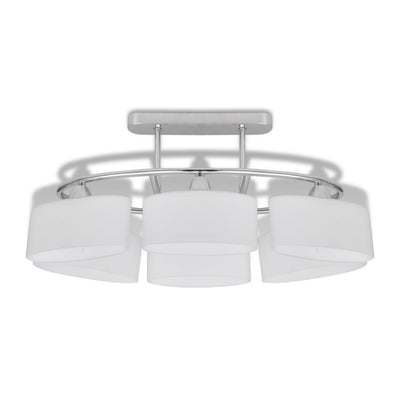 vidaXL Ceiling Lamp with Ellipsoid Glass Shades 2 pcs E14