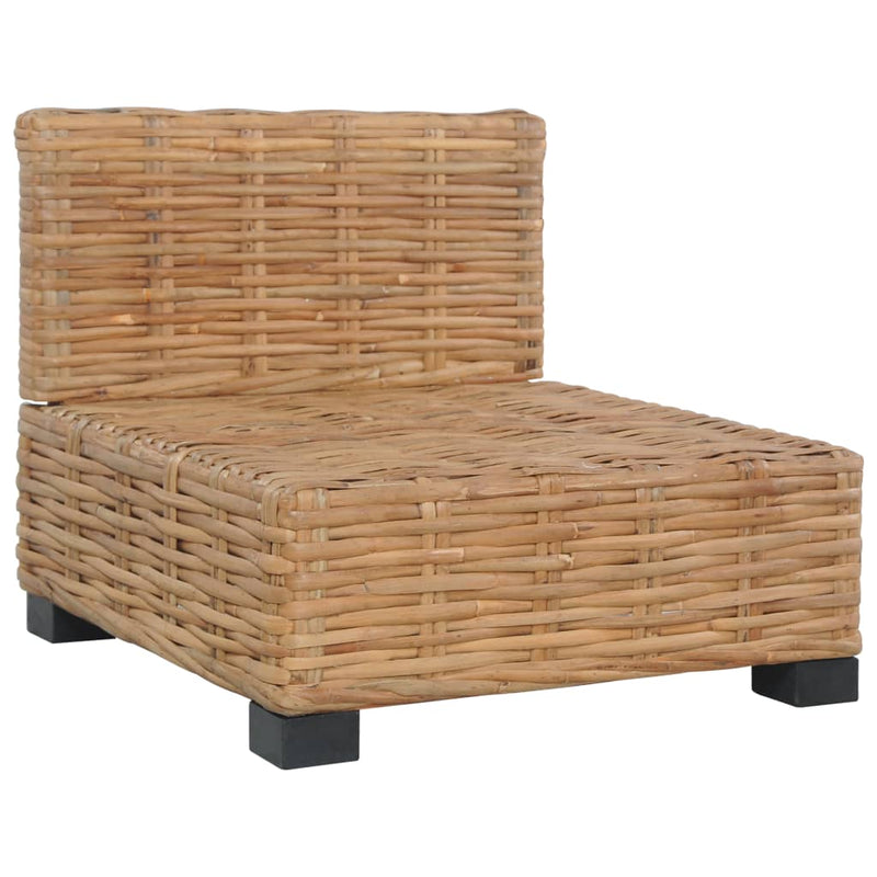vidaXL Armless Sofa with Cushions Natural Rattan