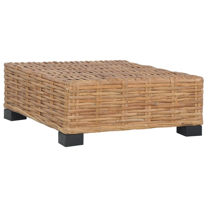 vidaXL Footrest with Cushion Natural Rattan