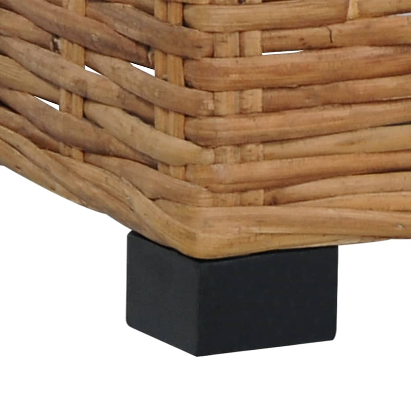 vidaXL Footrest with Cushion Natural Rattan