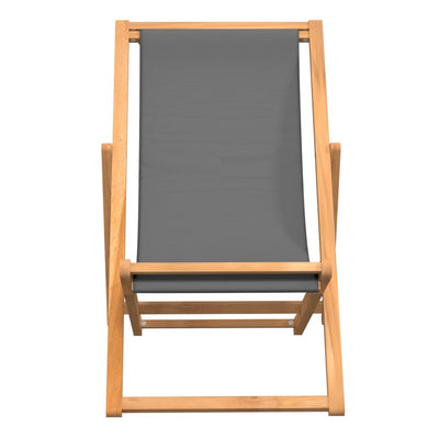 vidaXL Folding Beach Chair Solid Teak Wood Green