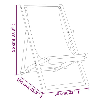 vidaXL Folding Beach Chair Solid Teak Wood Green