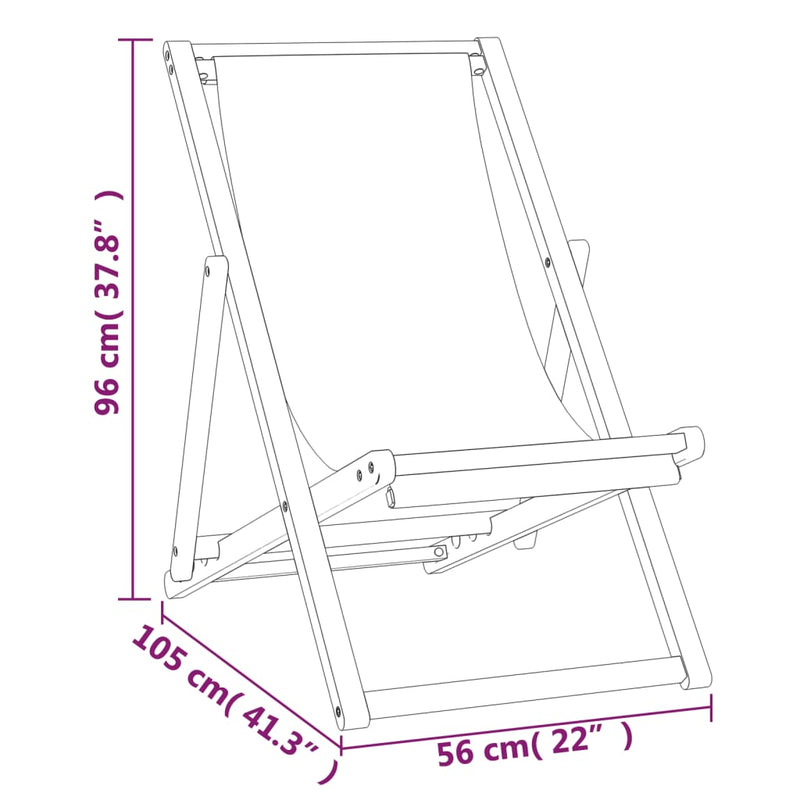 vidaXL Folding Beach Chair Solid Teak Wood Green