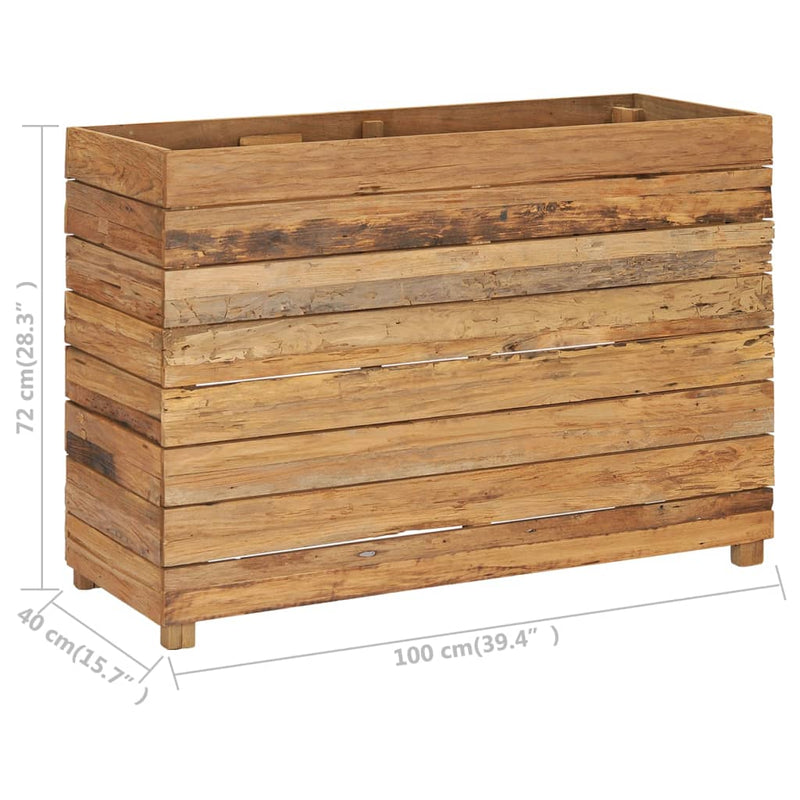 vidaXL Raised Bed 150x40x72 cm Recycled Teak Wood and Steel