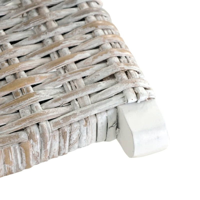 vidaXL Relaxing Chair Black Natural Kubu Rattan and Solid Mahogany Wood