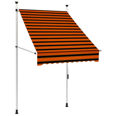 vidaXL Manual Retractable Awning 300 cm Orange and Brown