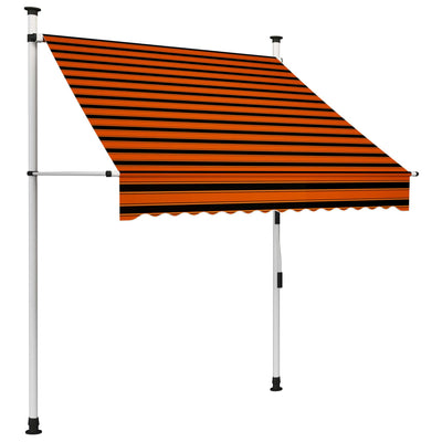 vidaXL Manual Retractable Awning 300 cm Orange and Brown