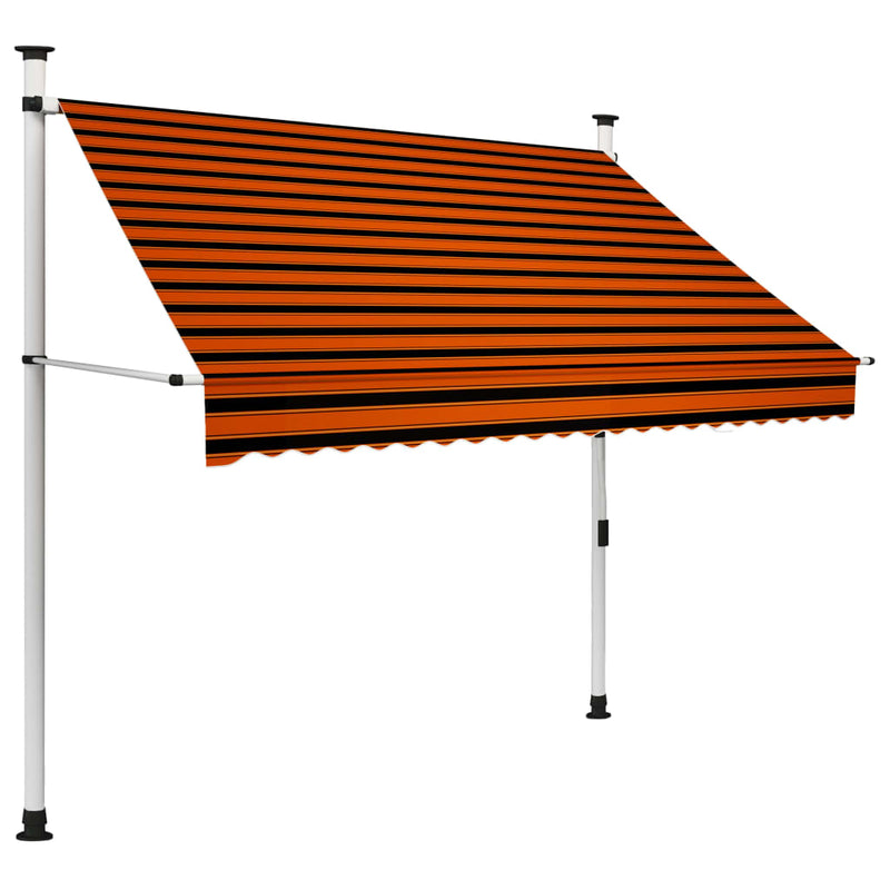 vidaXL Manual Retractable Awning 300 cm Orange and Brown