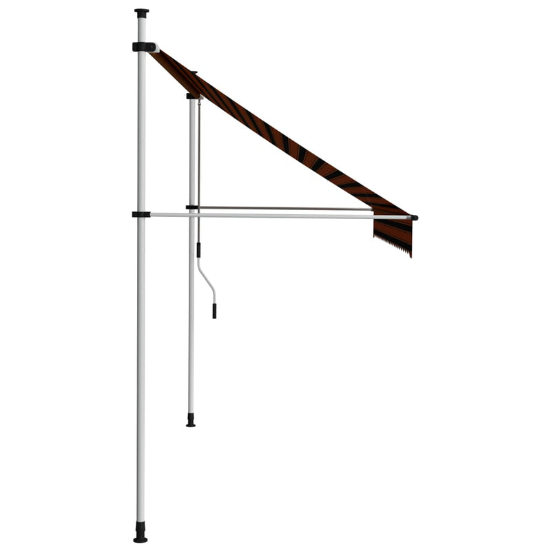vidaXL Manual Retractable Awning 300 cm Orange and Brown